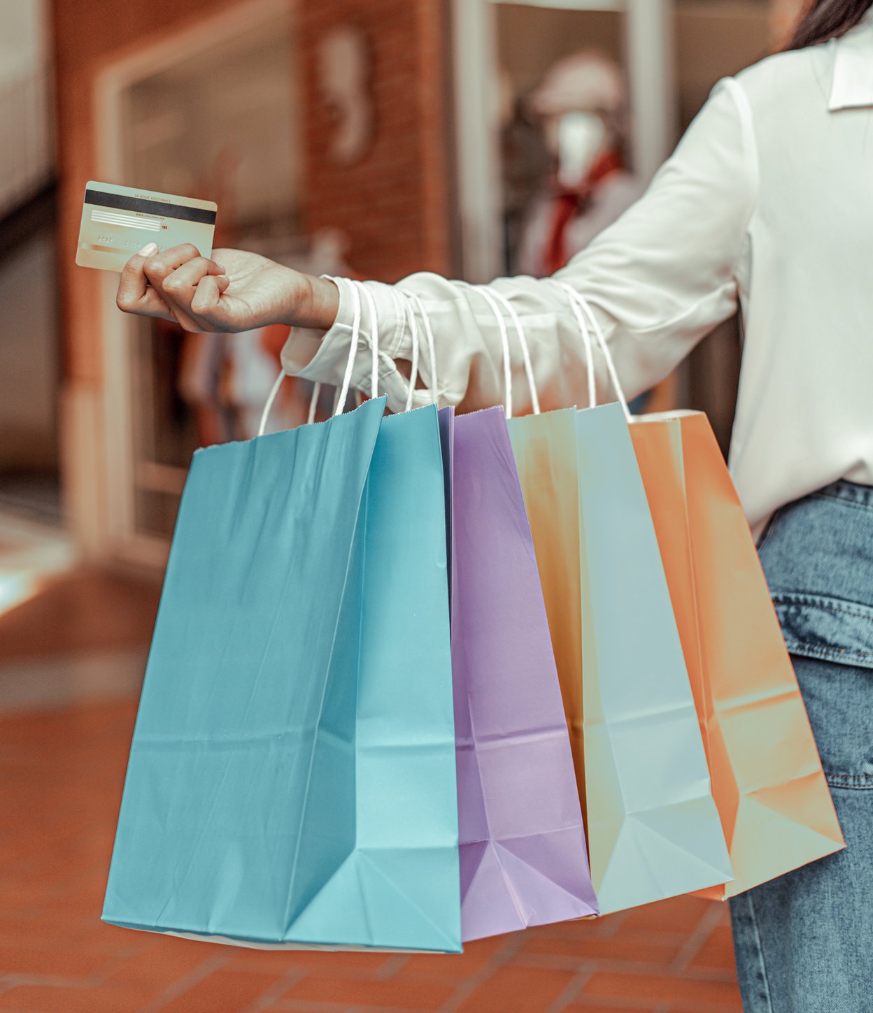 Carrying shopping bags or shopping